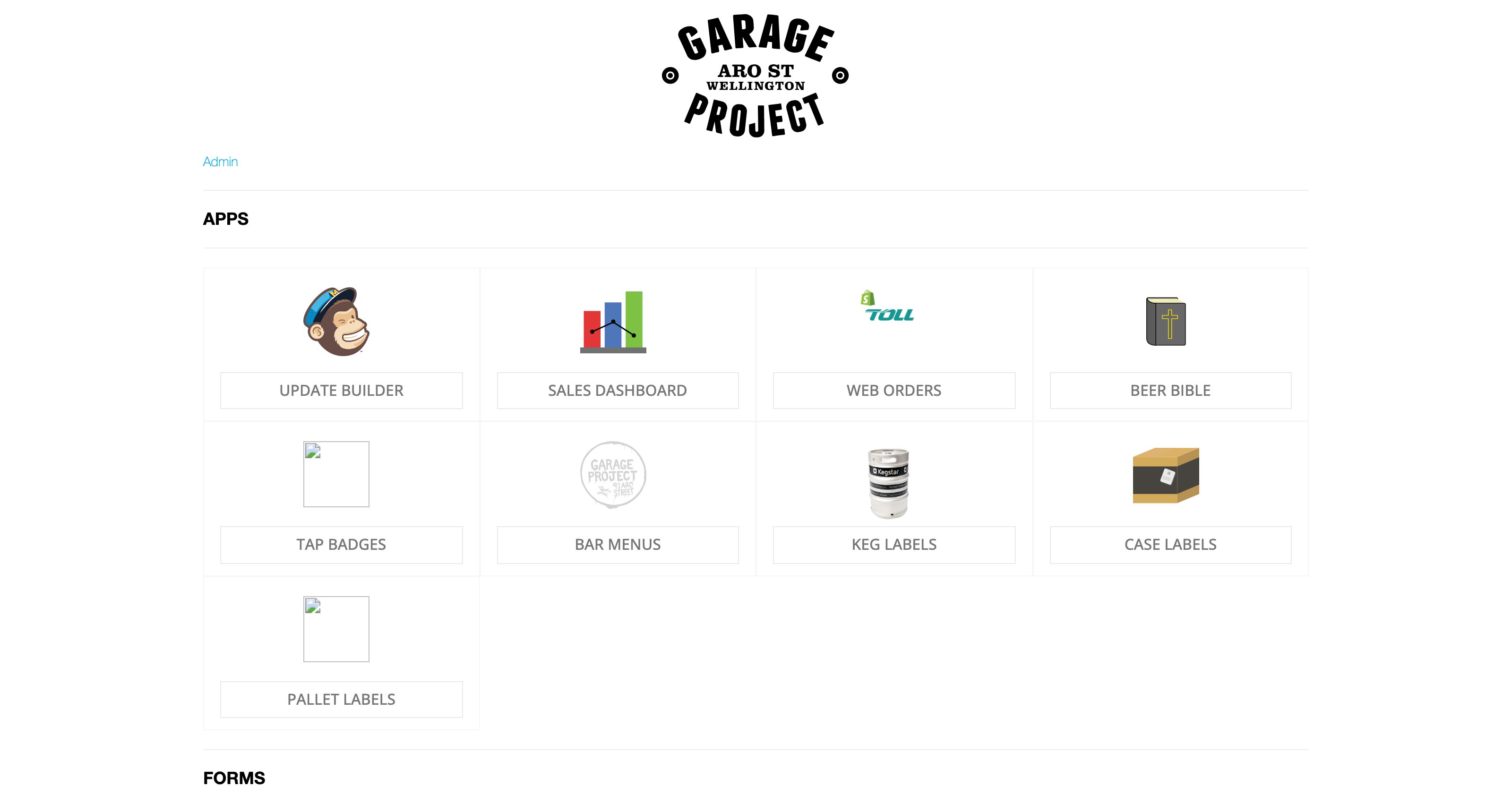 The legacy Matrix — Garage Project's operations dashboard (PHP, 2019)